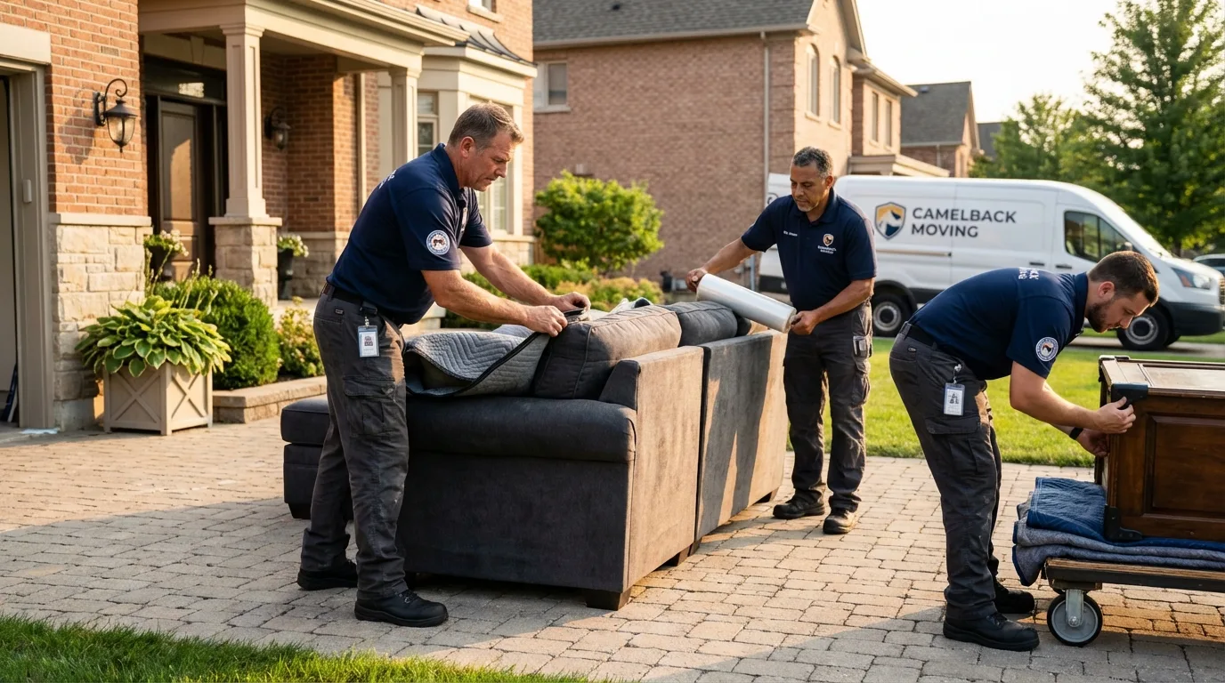 Large estate moving crew wrapping furniture in Gallitzin, PA