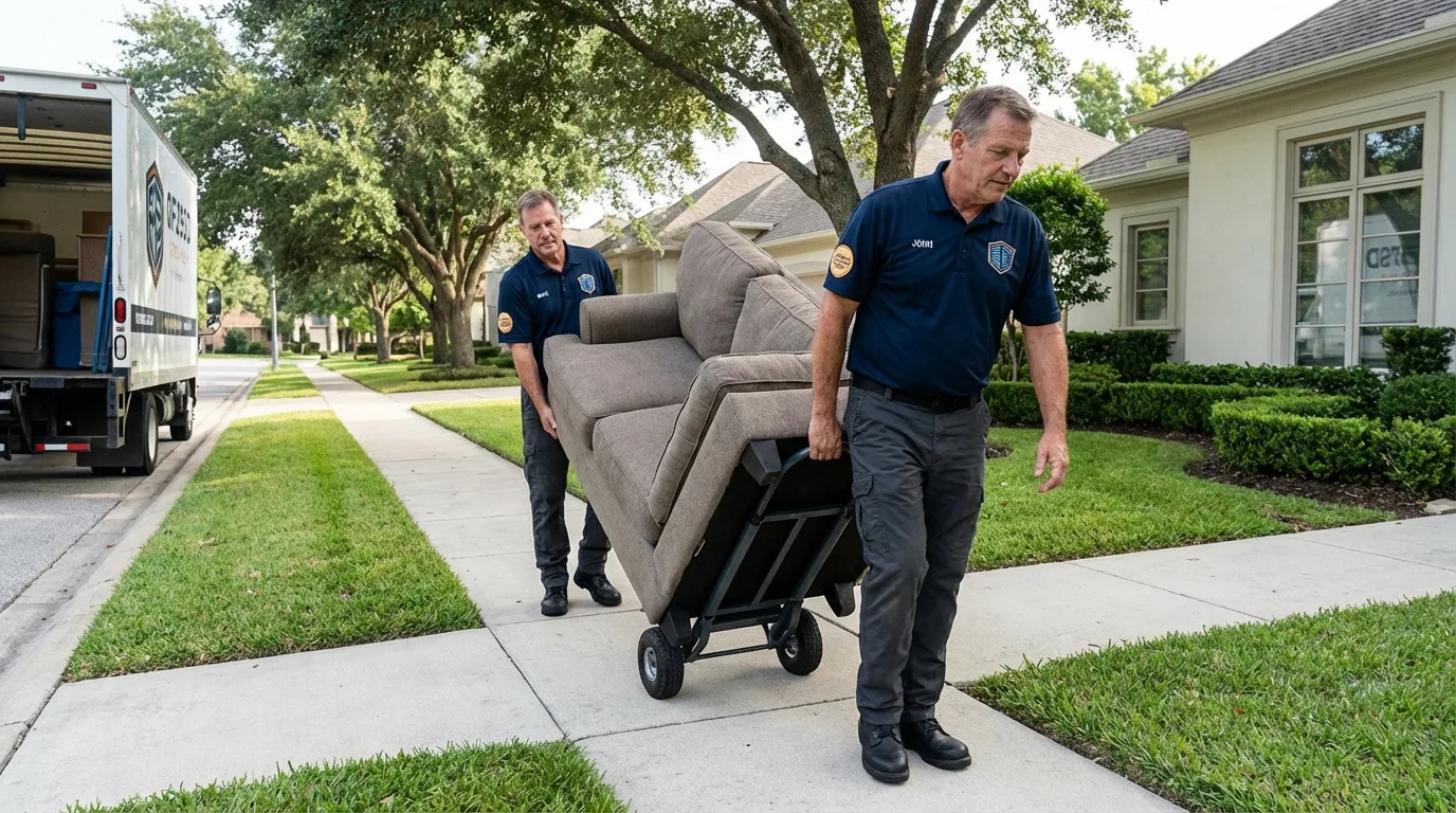 Local residential moving crew loading furniture in Gallitzin, PA